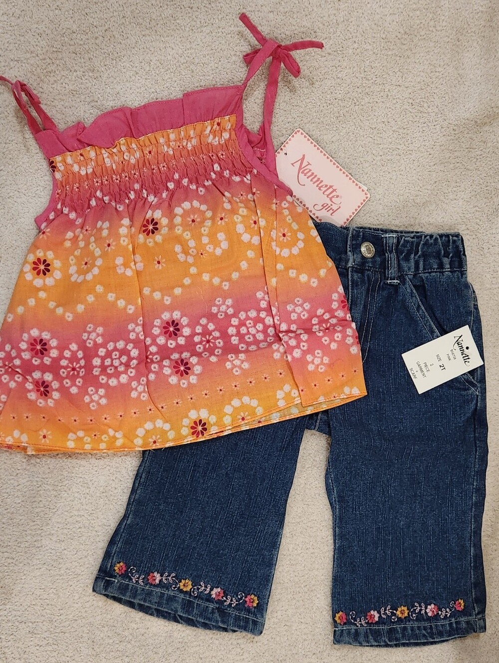 Nannette Girl's 3-Pc Printed Capri Set
